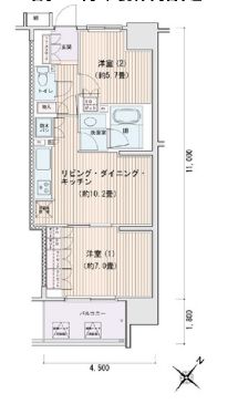 エスティメゾン豊洲レジデンス C811 間取り図