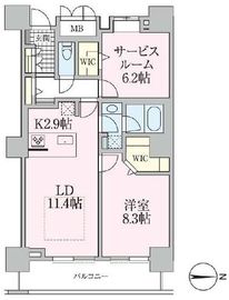 ロイヤルパークスタワー南千住 2611 間取り図