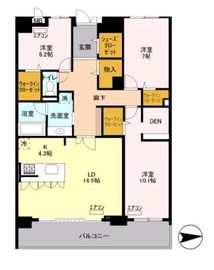 ロイヤルパークスシーサー 1403 間取り図