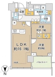 ブリリアタワー代々木公園クラッシー 14階 間取り図