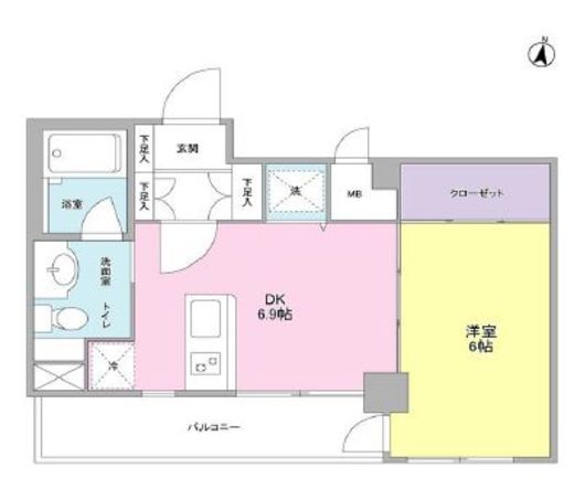 ボヌール都立大学壱番館 503 間取り図