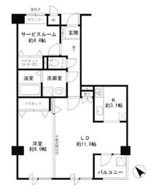 レジディア六本木檜町公園 302 間取り図
