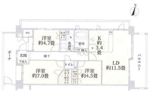 グラン・クロワージュ御殿山 6階 間取り図
