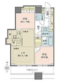 プラウドタワー東五反田 13階 間取り図