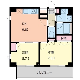 エスティメゾン千石 501 間取り図