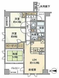 ウェリスリビオ新御徒町 3階 間取り図