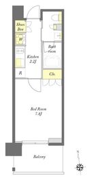 プライムメゾン早稲田通り 203 間取り図