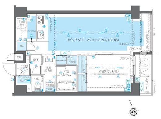 ZOOM広尾 3階 間取り図