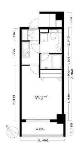 プレミアムコート都立大学 405 間取り図