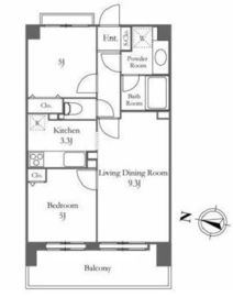 ライオンズマンション西麻布シティ 5階 間取り図