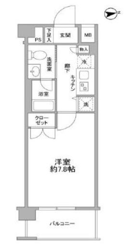 カルディア西馬込 602 間取り図