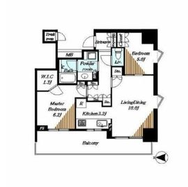 ワールドシティタワーズ ブリーズタワー 14階 間取り図