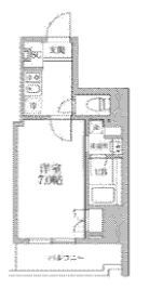 レジディア文京本郷3 704 間取り図