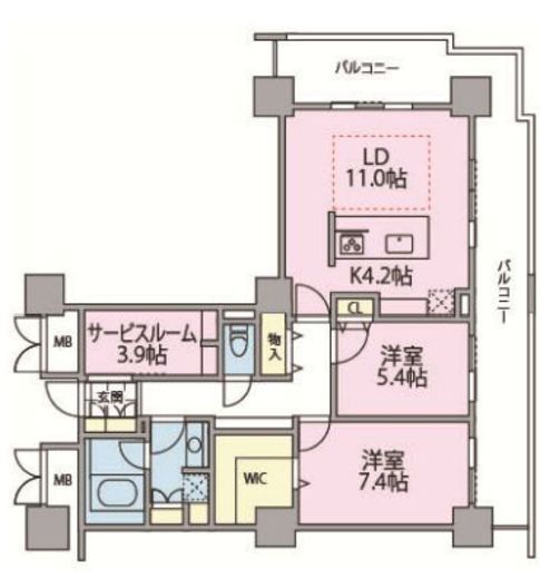 ロイヤルパークスタワー南千住 2516 間取り図