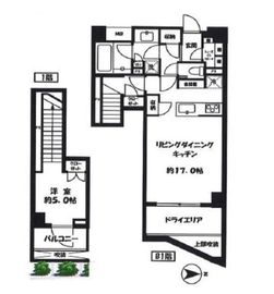 オープンレジデンシア広尾ザ・ハウス ノースコート 1階 間取り図