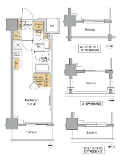 ザ・パークハビオ西大井 407 間取り図