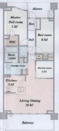 プラウド駒場 6階 間取り図