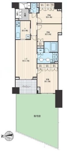 恵比寿パークハウス 2階 間取り図