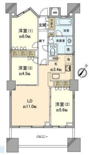 上池袋タワーレジデンス 14階 間取り図