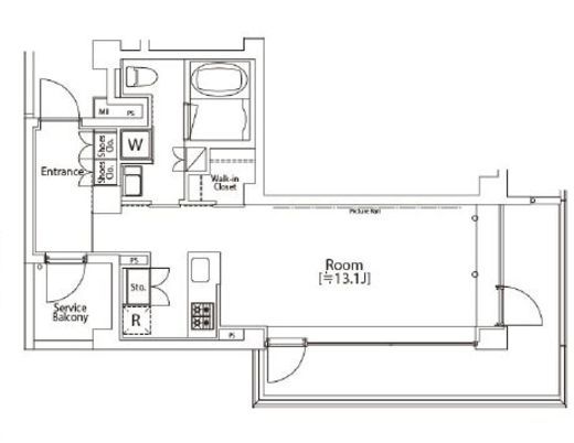 カスタリア市ヶ谷 507 間取り図