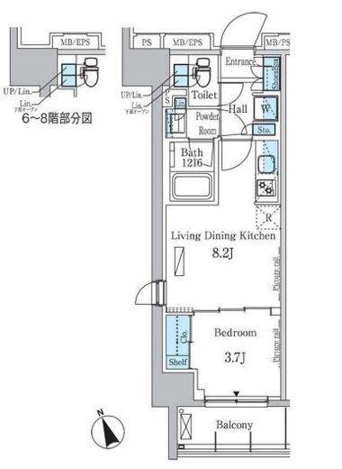 パークアクシス浅草レジデンス 711 間取り図