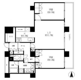 リバーポイントタワー 2403 間取り図