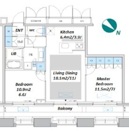 Dマークス西新宿タワー 20階 間取り図