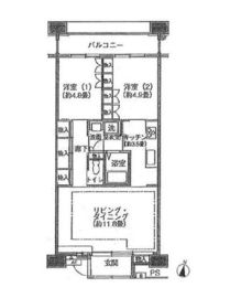 シティコート目黒 3-409 間取り図