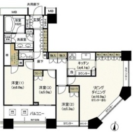 芝浦アイランド ケープタワー 36階 間取り図