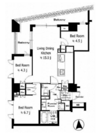 ブランズ池袋立教南 2階 間取り図