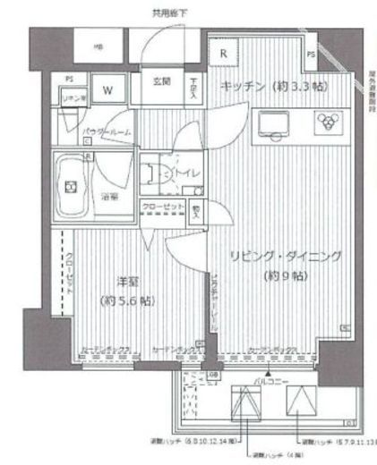 メインステージ九段下 12階 間取り図