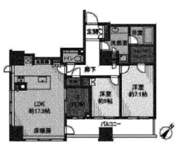 パークタワー高輪 14階 間取り図