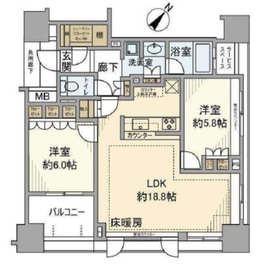 パークホームズ築地 8階 間取り図