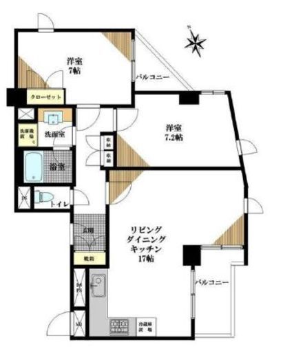 麻布パークハウス 5階 間取り図