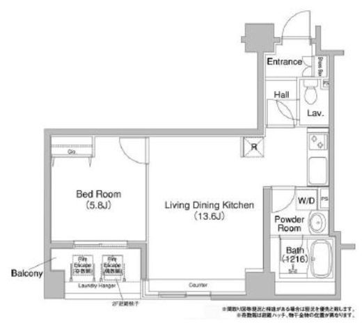 コンフォリア銀座イースト 504 間取り図