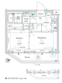 ラティエラ滝野川 302 間取り図