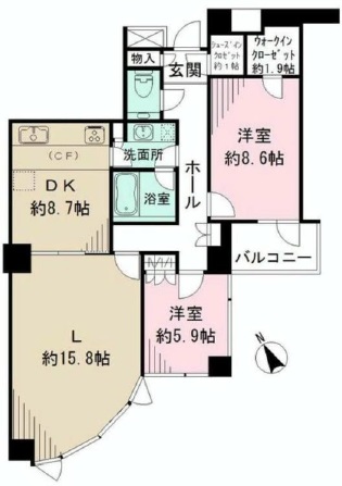 シェルトーレ三番町 3階 間取り図