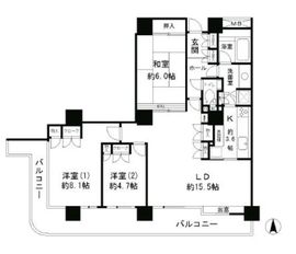 リバーポイントタワー 706 間取り図