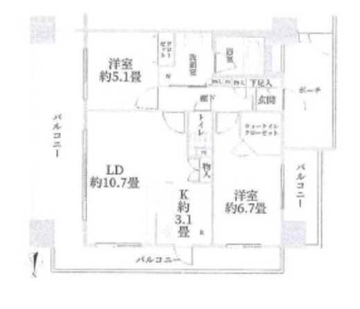 スカイクレストビュー東京 11階 間取り図