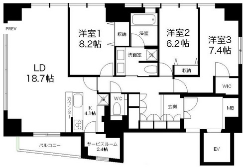 一番町ルナソル 901 間取り図