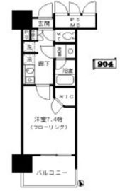 フォンテーヌ芝浦 904 間取り図