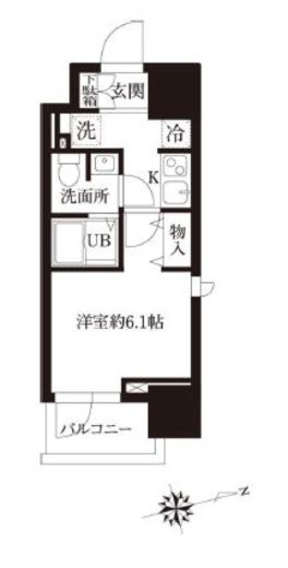 レジディア大森2 1305 間取り図