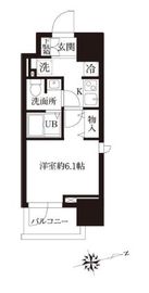 レジディア大森2 1305 間取り図