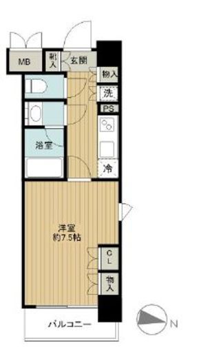 クオリア小石川 7階 間取り図