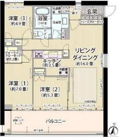 ガーデニエール砧ウエスト 302 間取り図