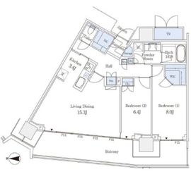 ザ・コート神宮外苑 6階 間取り図