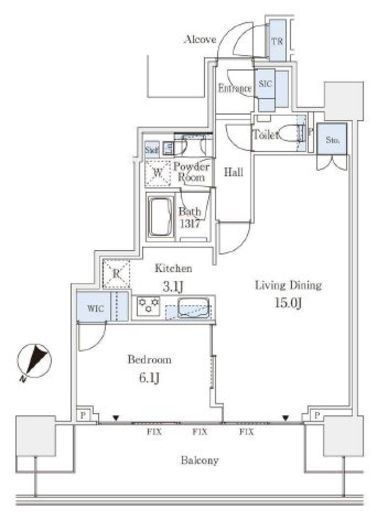 ザ・コート神宮外苑 6階 間取り図