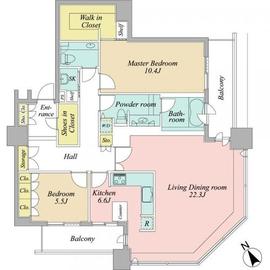 銀座タワー 18階 間取り図