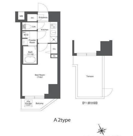 オーキッドレジデンス上野稲荷町 203 間取り図