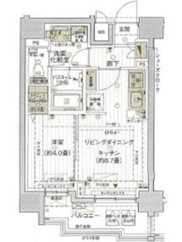 デュオヴェール飯田橋 1階 間取り図